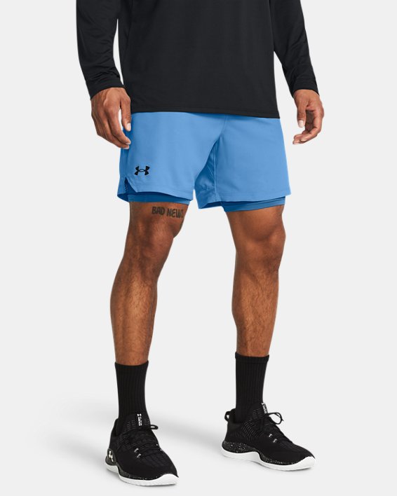 Men's UA Vanish Woven 2-in-1 Shorts in Blue image number 0